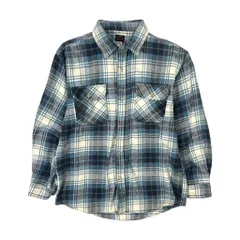 EDWIN エドウィン チェック柄 長袖 ネルシャツ M/水色系