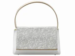 訳あり 礼装用 帯地 きものバッグ 和装バッグ ハンドバッグ ラメ入り シルバー  bb-280-74