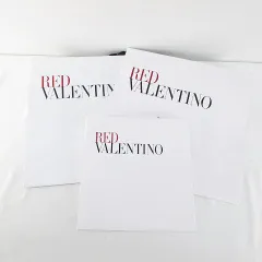 レッド ヴァレンティノ RED VALENTINO 3枚セット 紙袋 ショッパー ショップ袋 純正 付属品 白系 ホワイト ロゴ 文字のサムネイル