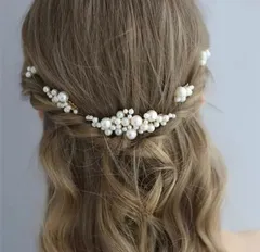 5点セット　パール　ヘアアクセサリー　ウェディング　ゴールド　結婚式　髪飾り