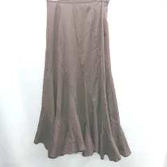 ◇ Θ nano universe ナノ ユニバース ロング フレア スカート サイズF ブラウン系 レディース E  【1410290011812】