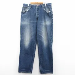 W36/古着 トミーヒルフィガー トミージーンズ ブランド ジーンズ メンズ 90s ヒゲ コットン 紺 ネイビー デニム spe 25apr01 中古 ボトムス