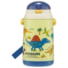 スケーター ディノサウルス プッシュオープン式 保冷シリコーン ストローボトル 400ml SSH4C 子供用 保冷断熱材 水筒 ショルダーベルト付き 幼稚園 保育園 小学生 ピクニック 遠足 skater Skater 水分補給 男の子 女の子