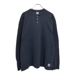Carhartt カーハート ヘンリーネック 長袖 サーマルＴシャツ ネイビー(メンズ M)中古 古着 U8279