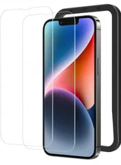 ★NIMASO ガラスフィルム iPhone 14 用/iPhone 13 Pro 用/iPhone 13 用 保護 フィルム 強化ガラス 耐衝撃 ガイド枠付き 2枚セット アイフォン14/13プロ/13 対応 6.1インチ用 NSP22H533