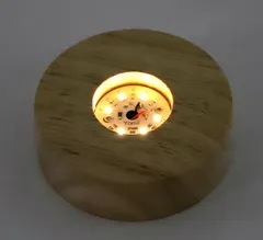 木製 ディスプレイ スタンド LED ライト ベース 水晶玉 台座 電池