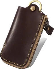 ALLUTHE キーケース メンズ レディース スマートキー対応 革 日本製 スマートキーケース キーホルダー ストラップ付き お揃い ペア 記念日 プレゼント( 05. ブラウン)