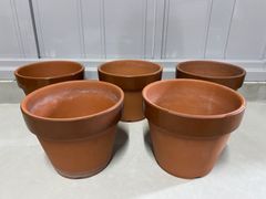 植木鉢　素焼き　7号　5点セット　観葉植物　多肉植物　山野草　草花　花　雑木　松盆栽　松柏　寄せ植え　盆栽　ガーデニング　鉢　盆栽鉢