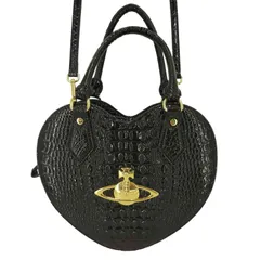 ヴィヴィアンウエストウッドロンドン Vivienne Westwood LONDON オーブ クロコダイル型押し エナメル 2WAY ハート ショルダーバッグ レディース 表記無 