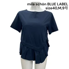 ミラ ショーン mila schon カットソー シャツ 半袖 ネイビー コットン 40、M、9号 レディース S5Q968のサムネイル