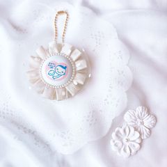 ハンドメイド　両面マタニティマーク　チュールロゼット　シャンパン　完成品