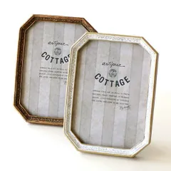 フォトフレーム 写真立て アンティーク レトロ 壁掛け おしゃれ シンプル ヴィンテージ デザイン シック かわいい エレガント ヨーロピアン 八角形 写真入れ フォトスタンド 壁飾り 装飾 クラシックなフォトフレーム 八角2カラー