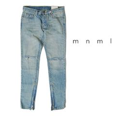 ミニマル「 mnml 」 裾ZIP スキニー 濃紺デニム 29 - メルカリ