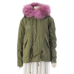 MR&MRS ITALY ミスターアンドミセスイタリー コットン ファーフード モッズコート カーキ ピンク XXS【中古】