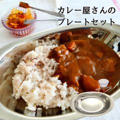 カレー皿 楕円 食器 ステンレス 薬味入れ 薬味トング セット