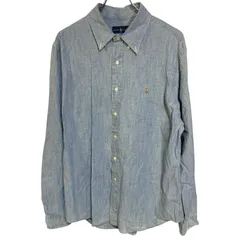 Z1520 Ralph Lauren ラルフローレン シャツ 長袖 デニム色 コットン カジュアル メンズ XL