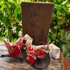 某有名骨董市買入 錫銚子・立型・《酒器》 共箱 明治 江戸期 希少 梅文 縁起物 作家物 インテリア