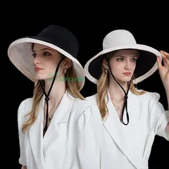 UVカット 帽子 レディース つば広 冷感 日焼け防止 春夏 女優帽 あご紐 散歩 旅行 ワイヤー入り 小顔効果 折りたたみ スカラハット 両面用 風で飛ばない 軽量  vii3u931486