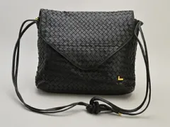ランセル LANCEL ショルダーバッグ イントレチャート メッシュ レザー ブラック ゴールド金具 レディース su_p e_u F-B6694