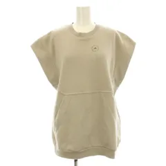 アディダス バイ ステラマッカートニー adidas by Stella McCartney MUSCLE SWEATSHIRT スウェット トレーナー カットソー プルオーバー フレンチスリーブ ロゴ プリント  XS グレージュ FU725 /KU