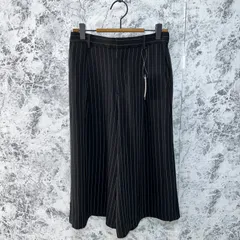 新品　UNIQLO　ユニクロ　ガウチョパンツ  ハーフパンツ　7分丈　薄手　フレア　ストライプ　総柄　春　夏　秋【size M】　ブラック　黒　ホワイト　白