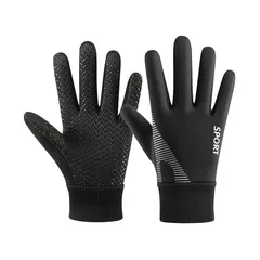 【新品】 防寒グローブ 子供用 防寒手袋 キッズ【裏起毛・撥水加工・滑り止め・耐磨耗性】サッカー 手袋 ジュニア 防風 保温 男の子 女の子 自転車グローブ 通学 登山 サイクル サッカー スポーツ(ブラック,XL) 0