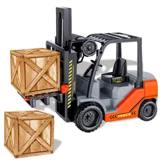 建設車両 おもちゃ 車 おもちゃ ショベルカー ブルドーザー 働く車 おもちゃ 建設車両 おもちゃ 工事現場 おもちゃ 6台セット 合金 クリスマス プレゼント ギフト (キッズエディション-フォークリフト)