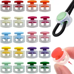 【特価セール】ストラップ 荷物 靴ひも プラスチック 衣服 軽量 押し式スプリングバックル 帽子用 留め具 靴紐 DIY 補修用 交換 手芸 紐止め コードロック ハンドメイド材料 カラフル 可愛い 活気のあるカラースプリングボタン 20個セット スプリングコ