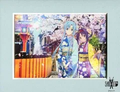 【中古】雑貨 京友禅姿のアスナとユウキ in 京都 デスクトップキャラファイングラフ 「ソードアート・オンライン アリシゼーション War of Underworld アスナ ウンディーネ 京友禅ver. WAHOO! 1/7 ABS＆PVC製塗装済み完成品」