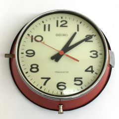SEIKO セイコー TTF-531 レッド 壁掛け時計 バス時計 トランジスタクロック 昭和レトロ インテリア ※動作OK