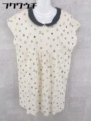◇ ◎ bulle de savon ビュルデサボン 総柄 半袖 ミニ ワンピース サイズF クリーム系 レディース 【中古】 【1002802484896】のサムネイル