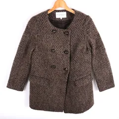 ビューティ&ユース ノーカラーコート ウール混 ユナイテッドアローズ アウター レディース Sサイズ ブラウン系 BEAUTY&YOUTH 【中古】