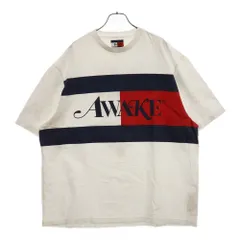 TOMMY JEANS (トミージーンズ) ×Awake NY FLAG TEE フラッグロゴ 両面プリント半袖Tシャツ カットソー ホワイト
