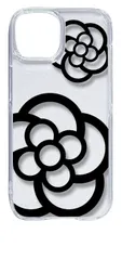 【新品未使用】iPhone15 アイフォン15 クリア ハードケース ( カメリア(ブラック) ) カメリア 花柄 ブラック cl-ip15-03