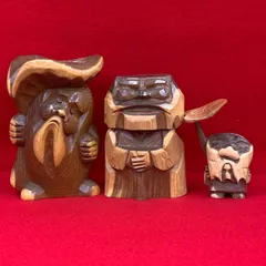 アイヌ彫　木彫　彫刻　民族衣装　ニポポ　コロポックル　コロボックル　人形　置物 アイヌ彫 木彫 彫刻 民族衣装 ニポポ コロポックル コロボックル