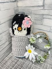 ペットボトルカバー　ドリンクホルダー　ぺんぎんちゃん　あみぐるみ　ハンドメイド