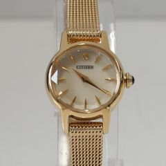 CITIZEN Kii レディース 腕時計 USED超美品 シチズン キー EG2993-58A ゴールド カットガラス エコドライブ ソーラー 完動品 中古 X7302