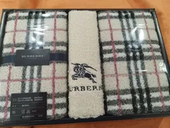 【未使用・贈答品】BURBERRY（バーバリー）フェイスタオル2枚＆ウォッシュタオル1枚 ギフトセット 日本製