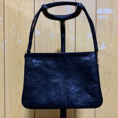 極美品】印傳屋 ワンショルダーバッグ 鹿革 伝統工芸 花柄 ブラック 大