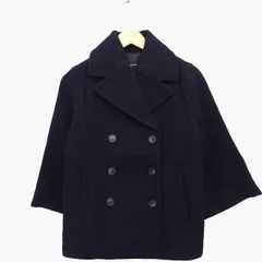 ジーナシス JEANASIS ピーコート Pコート ウール混 無地 シンプル ワイド袖 タック ベルト F ブラック 黒 /HT3のサムネイル