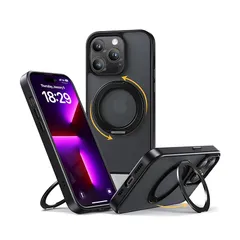 【新品】 NIMASO iPhone 13pro 用 ケース 縦横両対応 360°回転スタンドケース MagSafe対応 携帯スマホケース リングマグネット搭載 カバー いPhone13pro対応 ワイヤレス充電対応 マット感 防指紋 米軍MIL規格 耐衝 0