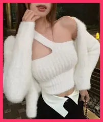 【スタッフおすすめ！】 モヘアアンサンブルニット レディース韓国 クロップ丈トップス/シャギーニット人気/モヘアキャミソール ふわふわ モヘアニットセットアップ セ おすすめ おしゃれ　かわいい　人気 83SXH-004