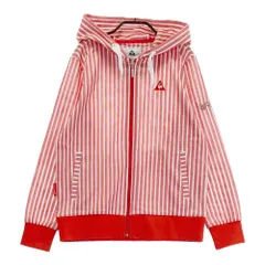 サイズ：M LECOQ GOLF ルコックゴルフ  ジップパーカー ストライプ柄 レッド系 [240101317168] ゴルフウェア レディース ストスト