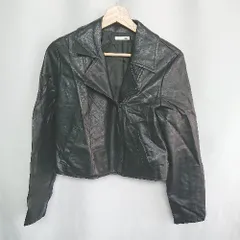 ◇ ⊇ RESEXXY　リゼクシー レザー素材 長袖 レザージャケット サイズM ブラック レディース E  【1408220068364】