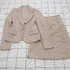 ◇ ⊇ ナチュラルビューティーベーシック 入園式 入学式 フォーマル 膝丈 スカートスーツ サイズM ベージュ系 レディース E  【1508250006166】