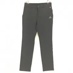 【超美品】アディダス パンツ 黒 ウエスト一部ゴム 3ライン ストレッチ  メンズ 79 ゴルフウェア adidas