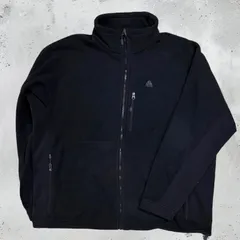 VA-25 【希少】NIKE ACG 旧ロゴ 刺繍 フルジップ フリース ジャケット Y2K ブラック 古着