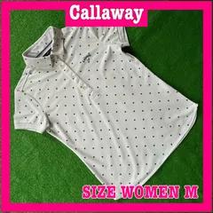 Callaway キャロウェイ 半袖 ロゴ刺繍 ドット柄 速乾性 ストレッチ ポロシャツ M