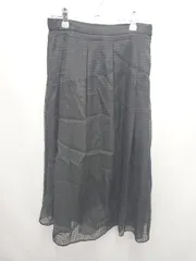 ◇ Θ BALLSEY ボールジィトゥモローランド チェック柄レース 膝下丈 フレア スカート サイズ36 ブラック系 レディース E  【1507100015082】