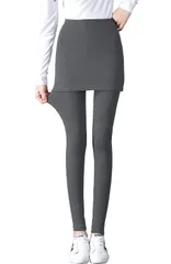 【特価商品】タイトスカート 綿 レギンス ロングパンツ スカート付き レディース [Sharphon]